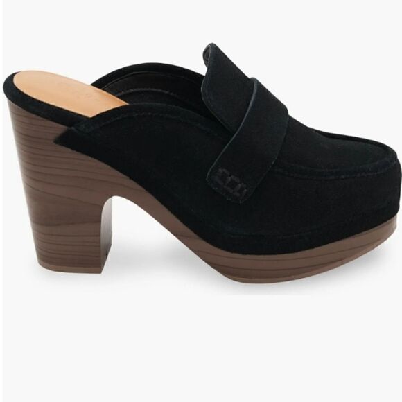 Splendid "Vina" black suede 4 1/2" platform clog size 11 M NWT - Picture 1 of 8